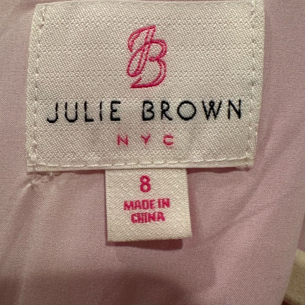 JB Julie Brown Navy Pink White Mini Dress Lined Career Office Professional Sz 8 - Picture 7 of 9